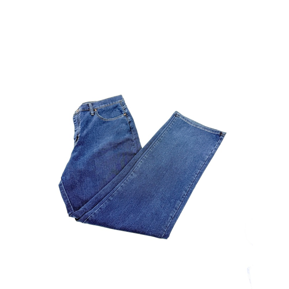 Lee Jeans Women 16 Long Blue Relaxed Fit Straight Leg Stretch Denim 3051867
